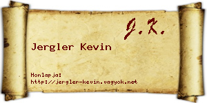 Jergler Kevin névjegykártya